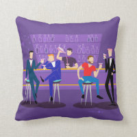 Retro Gay Bar Throw Pillow
