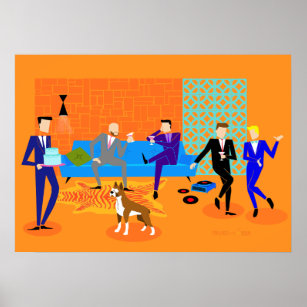 Retro Gay Party Poster (with dog)