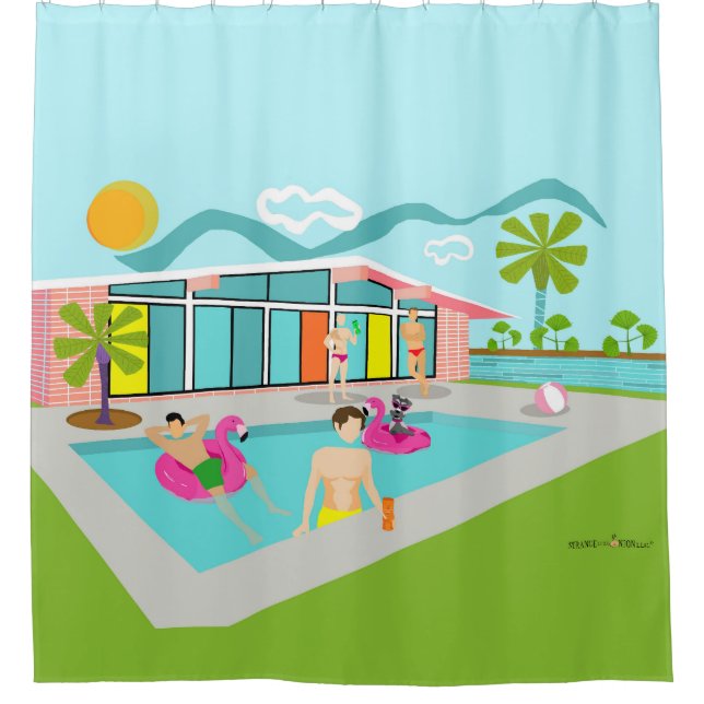 Retro Gay Pink Flamingo Pool Party (Front)