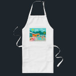 Retro Gay Pool Party Apron<br><div class="desc">This Retro Gay Pool Party Apron design features four hunky beefcakes having a gay old time as they beat the Palm Springs heat by lounging around the turquoise blue water of their atomic boomerang shaped swimming pool. The mid century modern architecture on the fabulous, orange stone house is clearly prime...</div>
