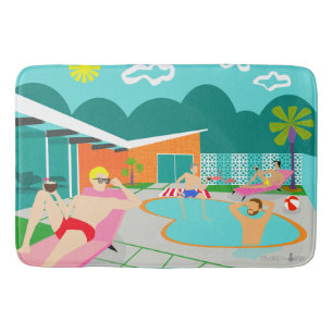 Retro Gay Pool Party Bath Mat