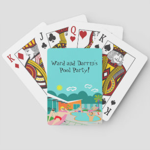 Retro Gay Pool Party Playing Cards