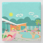 Retro Gay Pool Party Stone Coaster
