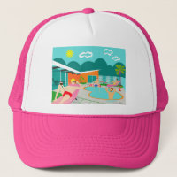 Retro Gay Pool Party Trucker Hat
