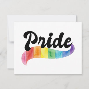 Retro Gay Pride Rainbow Watercolor LGBTQ Ally Card