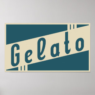 retro gelato poster