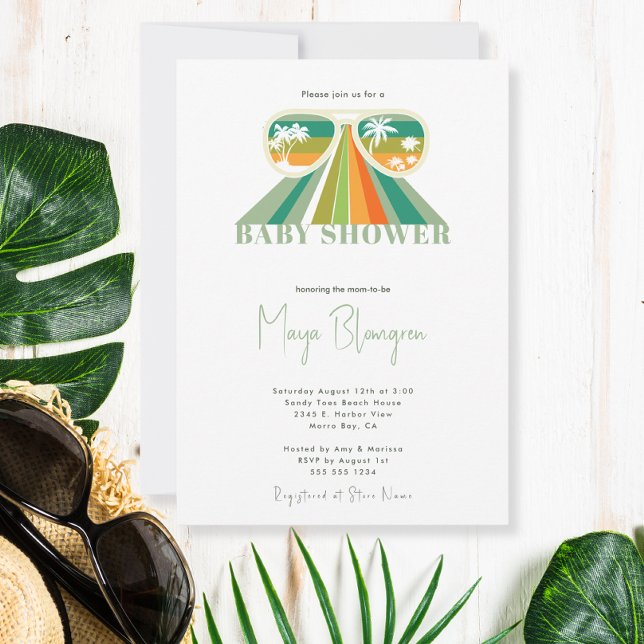 Retro Gender Neutral Rainbow Baby Shower Invitation (Creator Uploaded)