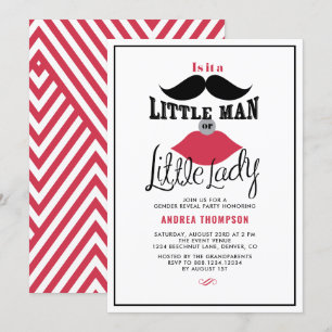 Retro Gender Reveal Baby Shower Invitation