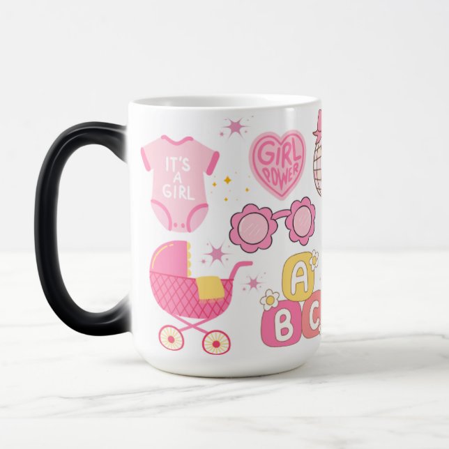 Retro Gender Reveal It's a Girl Magic Mug (Left)