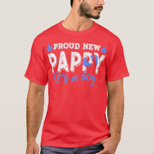 Retro Gender Reveal Proud New Pappy It's A Boy  T-Shirt