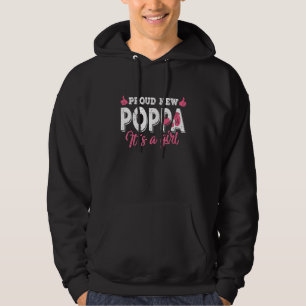 Retro Gender Reveal Proud New Poppa It's A Girl Hoodie