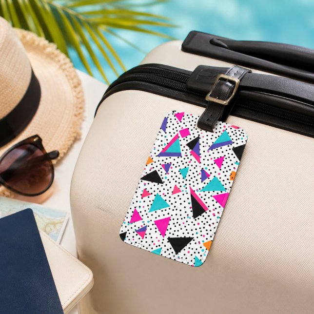 Retro Geometic Pop Polka Dot  Luggage Tag (Creator Uploaded)