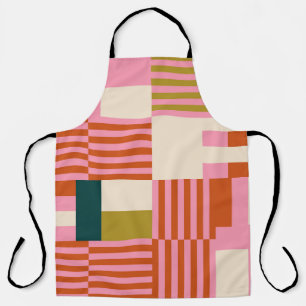 Retro Geometric Abstract Mosaic Apron