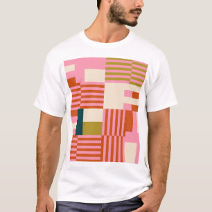 Retro Geometric Abstract Mosaic T-Shirt