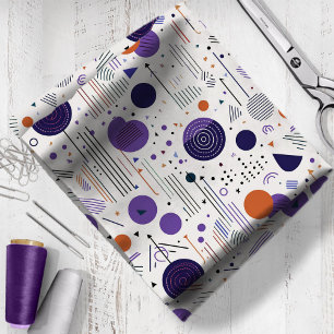 Retro Geometric Abstract Pat3 Purple Orange ID1067 Fabric