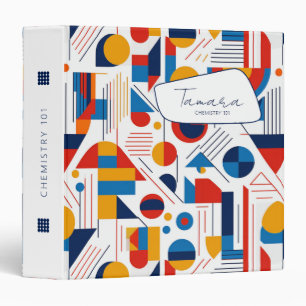 Retro Geometric Abstract Pat#11 Navy Gold ID1067 Binder