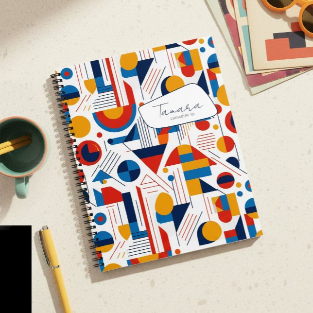 Retro Geometric Abstract Pat#11 Navy Gold ID1067 Notebook (Creator Uploaded)
