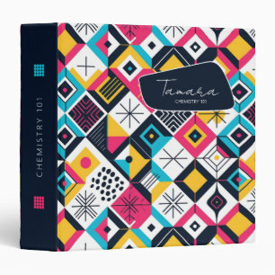 Retro Geometric Abstract Pat#12 Multi Colour ID106 Binder