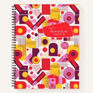 Retro Geometric Abstract Pat#13 Red Orange ID1067 Notebook