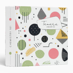 Retro Geometric Abstract Pat#2 Sage Pink ID1067 Binder