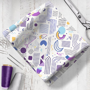 Retro Geometric Abstract Pat#4 Purple Blue ID1067 Fabric