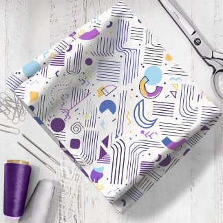 Retro Geometric Abstract Pat#4 Purple Blue ID1067 Fabric