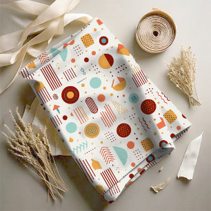 Retro Geometric Abstract Pat#5 Brick Gold ID1067 Fabric