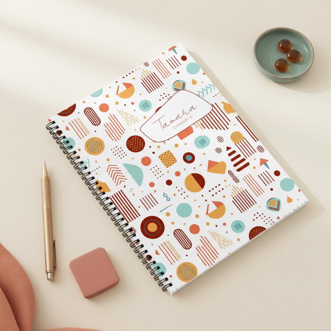Retro Geometric Abstract Pat#5 Brick Gold ID1067 Notebook (Creator Uploaded)