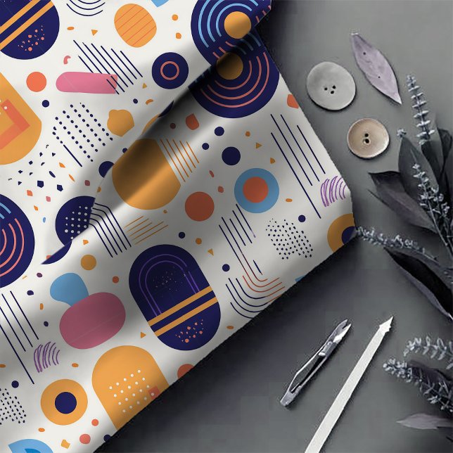 Retro Geometric Abstract Pat#7 Indigo ID1067 Fabric (Creator Uploaded)