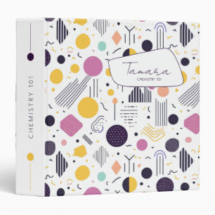 Retro Geometric Abstract Pat#8 Magenta ID1067 Binder