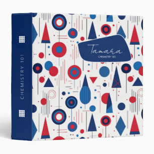Retro Geometric Abstract Pat#9 Navy Red ID1067 Binder