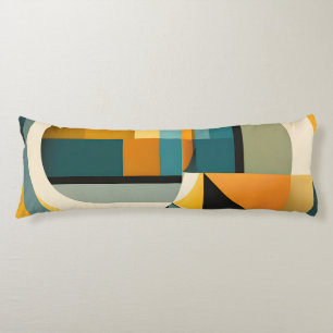 Retro Geometric Abstraction Circles and Rectangles Body Pillow