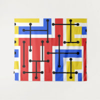 Retro Geometric Art Maze Primary Colours