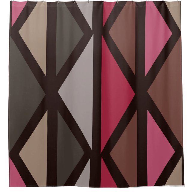 Retro Geometric Art Triangles Black Red Brown (Front)