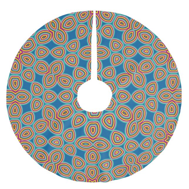 Retro Geometric Artistic Abstract Pattern #5 Brushed Polyester Tree Skirt (Front)