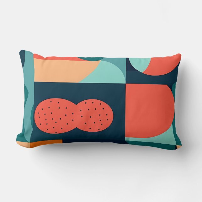 Retro Geometric Bauhaus Pillow (Front)