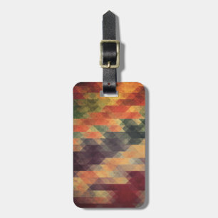 Retro Geometric Bold Stripes Worn Colours Luggage Tag