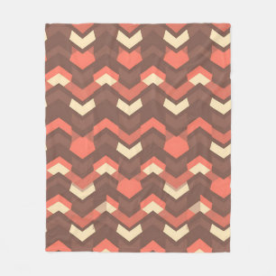 Retro Geometric Chevron Pattern Mid-Century Modern Fleece Blanket