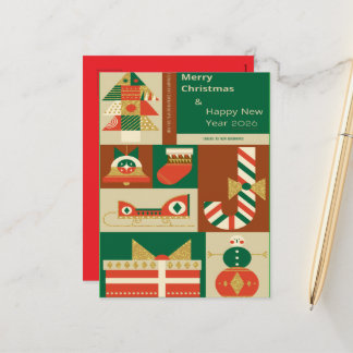 Retro Geometric Christmas Greeting Card – Festive.