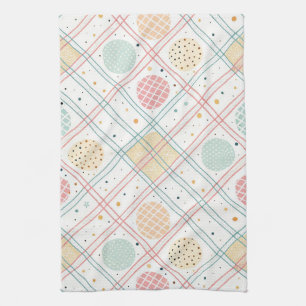 Retro Geometric Circle Mid-Century Abstract (2) Kitchen Towel