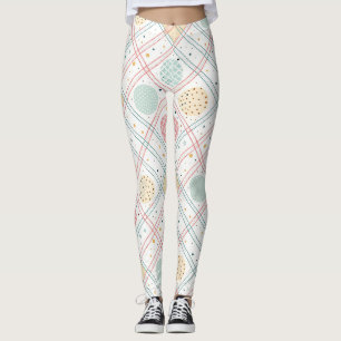 Retro Geometric Circle Mid-Century Abstract (2) Leggings