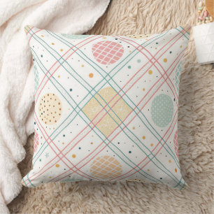 Retro Geometric Circle   Mid-Century Abstract (2) Throw Pillow