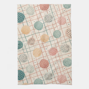 Retro Geometric Circle   Mid-Century Abstract (3) Kitchen Towel