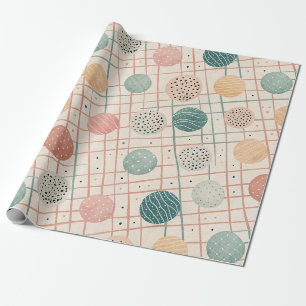 Retro Geometric Circle Mid-Century Abstract (3) Wrapping Paper