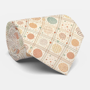 Retro Geometric Circle Mid-Century Abstract Tie