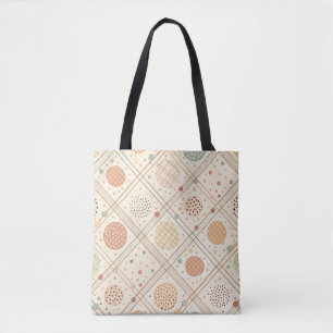 Retro Geometric Circle Mid-Century Abstract Tote Bag