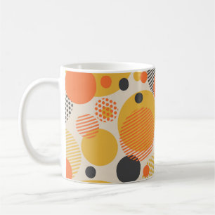 Retro Geometric Circles: 60s Vintage Coffee Mug