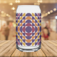 Retro Geometric Circles Can Glass | Mid-Century