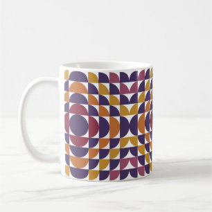Retro Geometric Circles Classic Mug   Mid-Century 