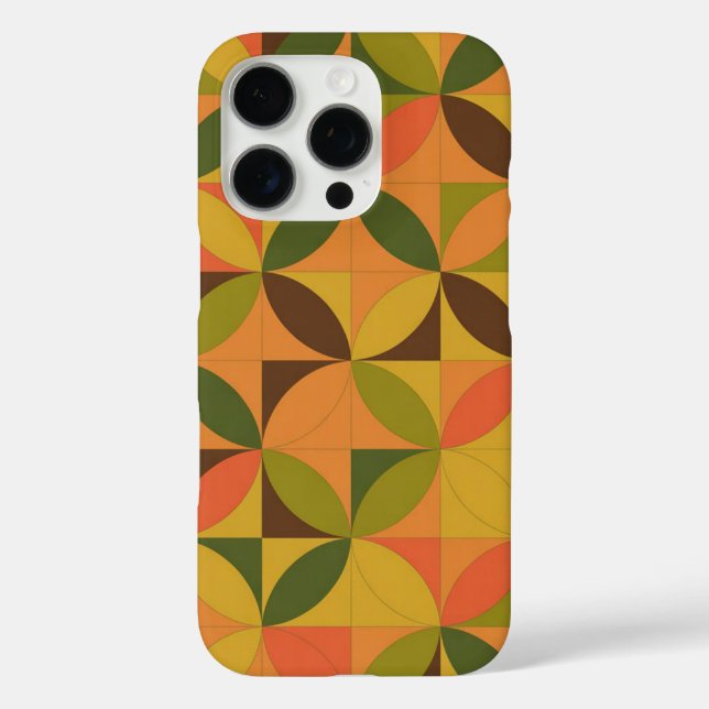 Retro Geometric Circles Pattern — 70s Mid-Century  Case-Mate iPhone Case (Back)